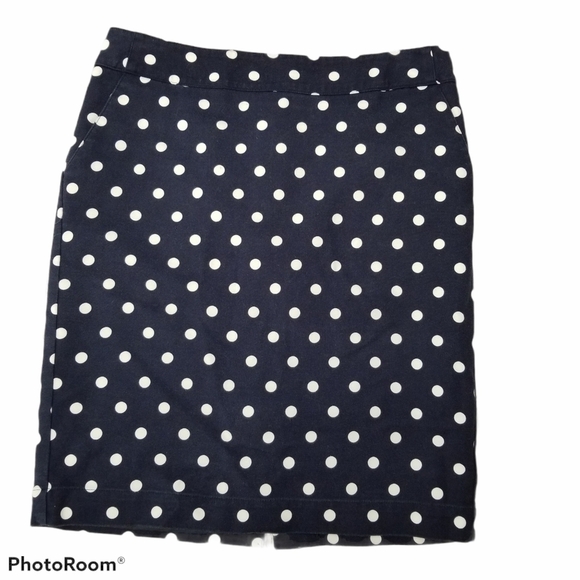 POLKA Dot Blue and White Midi Pencil Skirt Size 8 - Picture 2 of 8